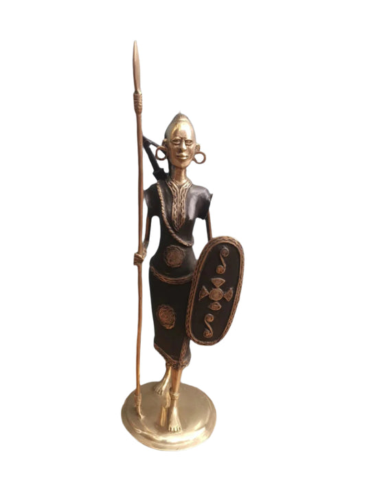 African Warrior Sculpture